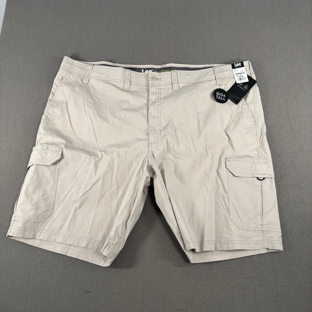 Lee Extreme Motion Cargo Shorts Mens Size 50 Stone Beige Casual 112314756